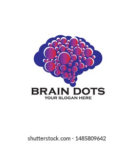 Colorful Vector Template Brain Logo. Creative concept design icon.
