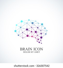 Colorful Vector Template Brain Logo. Creative concept design icon.