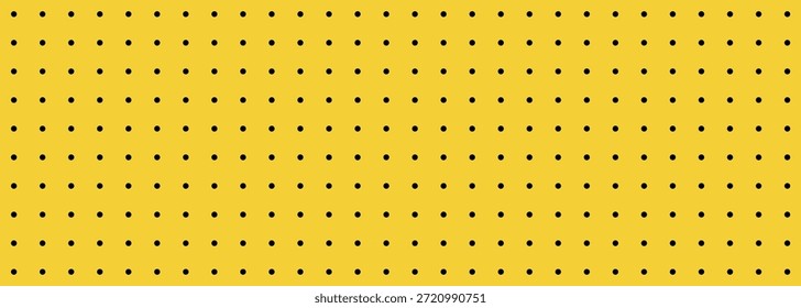Modelo de vetor colorido. Diário de marcadores ou página do planejador. Padrão contínuo brilhante e plano de fundo da grade geométrica. Pontos de polca pretos no fundo amarelo.