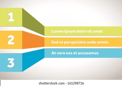 Colorful vector template for indices or table of contents