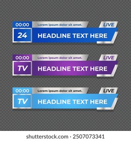 Colorful vector template set of lower thirds
