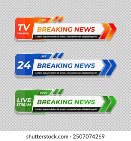 Colorful vector template set of lower thirds, Suit for news, sport channel, and broadcast