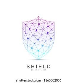Colorful Vector Template Shield Icon. Protection Logo Icon. Creative Security Concept Design.
