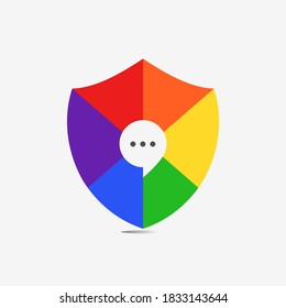 Colorido icono Escudo de plantilla de vectores. Icono del logotipo de protección. Diseño de concepto de seguridad creativa.

