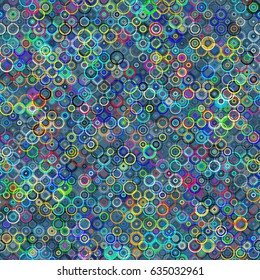 Colorful vector texture from concentric circles. Radial rings. Abstract seamless pattern for fabric, wrapping, home decor