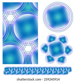 Colorful vector texture, ornament and trim set