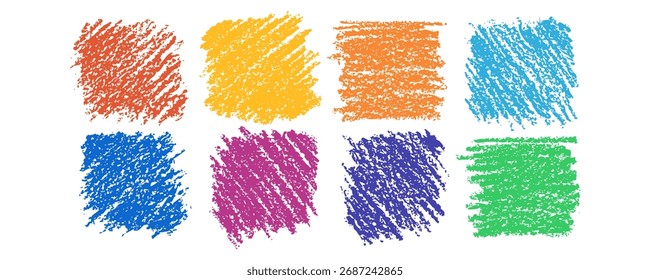 Textura de Vector colorido de crayones de cera. Dibujado a mano garabato сlápiz de carbón. Elemento de diseño Grunge. Estilo de textura pastel.