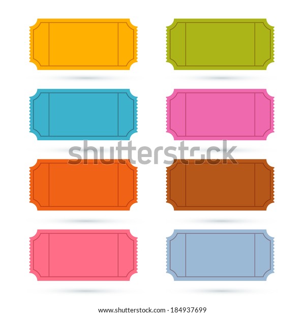 Colorful Vector Ticket\
Set Illustration 