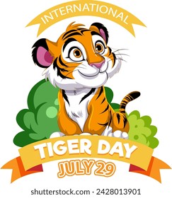 Colorful vector of a tiger for International Tiger Day
