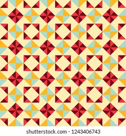 Colorful vector tiles seamless pattern background. Traditional ornate decorative tiles. Use for backgrounds on paper stationery, fashion fabrics, wallpapers and print on demand products.