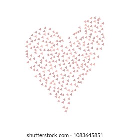 Colorful Vector Triangles Scattered Confetti. Speckled graphic backdrop. Vector illustration for modern abstract design. Explosion burst bang confetti. White Background. Brochure poster template.