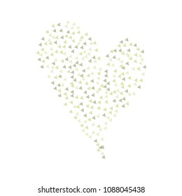 Colorful Vector Triangles Scattered Confetti. Speckled graphic backdrop. Vector illustration for modern abstract design. Explosion burst bang confetti. White Background. Brochure poster template.