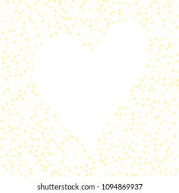 Colorful Vector Triangles Scattered Confetti. Speckled graphic backdrop. Vector illustration for modern abstract design. Explosion burst bang confetti. White Background. Brochure poster template.