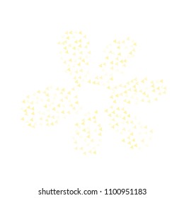 Colorful Vector Triangles Scattered Confetti. Speckled graphic backdrop. Vector illustration for modern abstract design. Explosion burst bang confetti. White Background. 