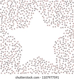 Colorful Vector Triangles Scattered Confetti. Speckled graphic backdrop. Vector illustration for modern abstract design. Explosion burst bang confetti. White Background. Brochure poster template.