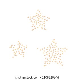 Colorful Vector Triangles Scattered Confetti. Speckled graphic backdrop. Vector illustration for modern abstract design. Explosion burst bang confetti. White Background. Brochure poster template.