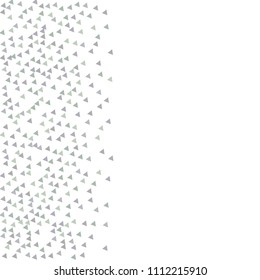 Colorful Vector Triangles Scattered Confetti. Speckled graphic backdrop. Vector illustration for modern abstract design. Explosion burst bang confetti. White Background. Brochure poster template.