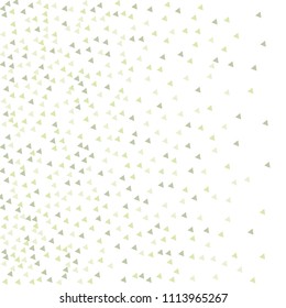 Colorful Vector Triangles Scattered Confetti. Speckled graphic backdrop. Vector illustration for modern abstract design. Explosion burst bang confetti. White Background. Brochure poster template.