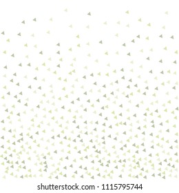 Colorful Vector Triangles Scattered Confetti. Speckled graphic backdrop. Vector illustration for modern abstract design. Explosion burst bang confetti. White Background. Brochure poster template.