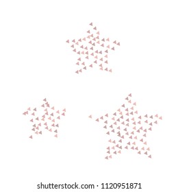 Colorful Vector Triangles Scattered Confetti. Speckled graphic backdrop. Vector illustration for modern abstract design. Explosion burst bang confetti. White Background. Brochure poster template.