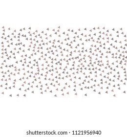 Colorful Vector Triangles Scattered Confetti. Speckled graphic backdrop. Vector illustration for modern abstract design. Explosion burst bang confetti. White Background. Brochure poster template.