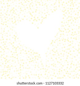 Colorful Vector Triangles Scattered Confetti. Speckled graphic backdrop. Vector illustration for modern abstract design. Explosion burst bang confetti. White Background. Brochure poster template.
