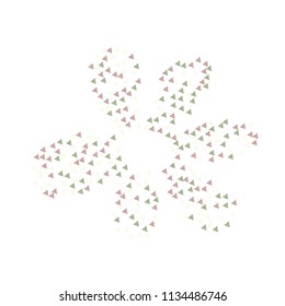 Colorful Vector Triangles Scattered Confetti. Speckled graphic backdrop. Vector illustration for modern abstract design. Explosion burst bang confetti. White Background. Brochure poster template.