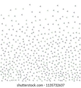 Colorful Vector Triangles Scattered Confetti. Speckled graphic backdrop. Vector illustration for modern abstract design. Explosion burst bang confetti. White Background. Brochure poster template.