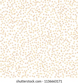 Colorful Vector Triangles Scattered Confetti. Speckled graphic backdrop. Vector illustration for modern abstract design. Explosion burst bang confetti. White Background. Brochure poster template.