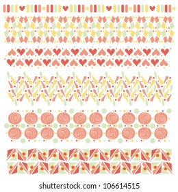 Colorful vector trim or border collection