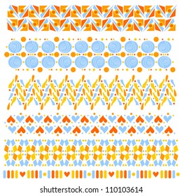 Colorful vector trim or border collection