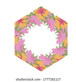 colorful vector tropical polygonal frame for wedding invitations