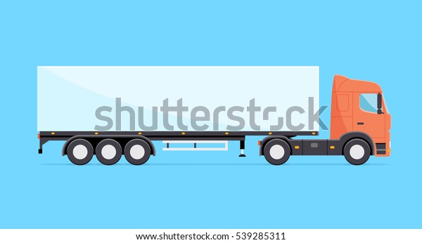 Colorful vector truck illustration. Heavy truck with\
semitrailer isolated\
icon