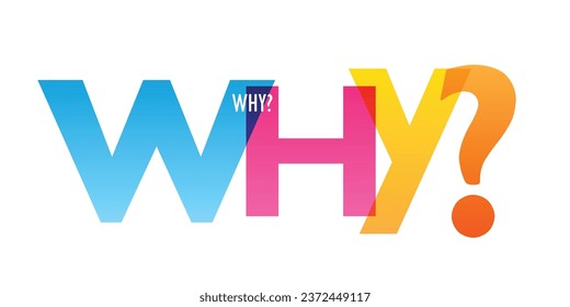 WHY? colorful vector typography banner