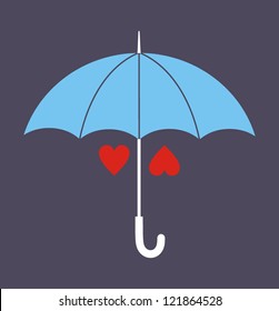  Colorful vector umbrella and love