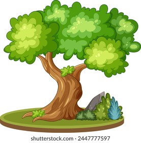 Vector colorido de un árbol vibrante y saludable