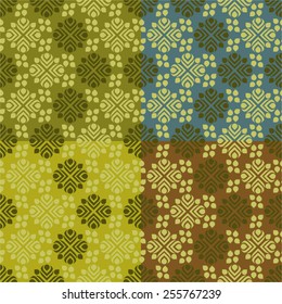 Colorful vector wallpaper with rustic folk pattern