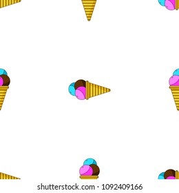 Colorful vector wallpaper. Seamless design with ice cream.