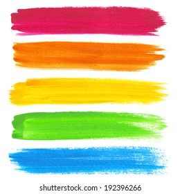 Colorful vector watercolor brush strokes - Shutterstock ID 192396266