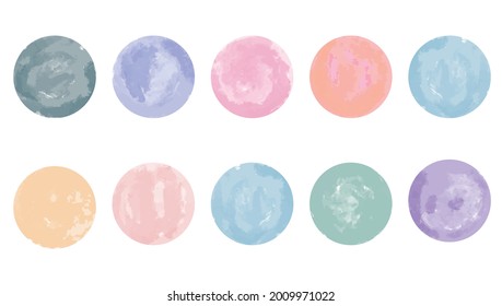 Colorful vector watercolor brush strokes. Rainbow colors watercolor paint stains vector banner backgrounds set. Abstract watercolor circle banners set