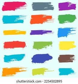 Colorful vector watercolor brush strokes.