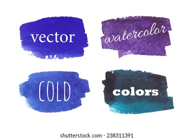 Colorful vector watercolor brush strokes