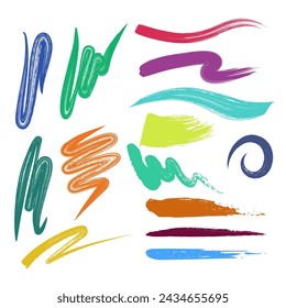 Colorful vector watercolor brush strokes