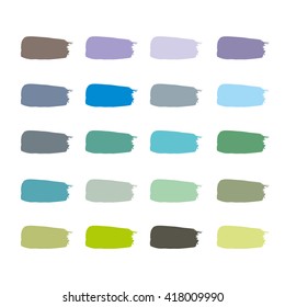 Colorful vector watercolor brush strokes