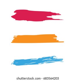 Colorful vector watercolor brush strokes