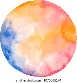 Colorful vector watercolor circle.