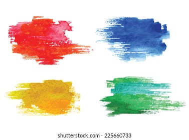 Colorful vector watercolor design elements.