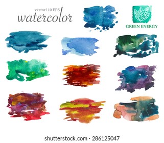 Colorful vector watercolor palette. Background, texture for your design.