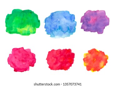 Colorful vector watercolor splashes