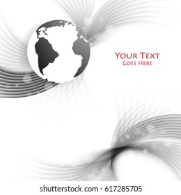 Colorful vector wavy background with globe. Abstract modern illustration, elements for your design, web sites, annual reports. Eps10